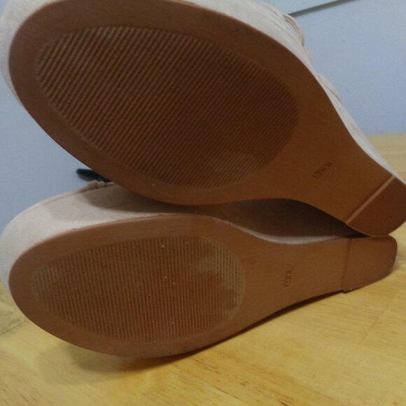 Torrid Knotted Caged Platform Wedge Beige Sz 13 ww - Picture 7 of 8